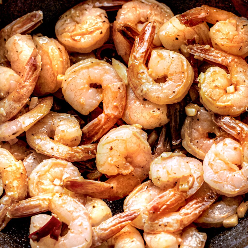 Gambas al ajillo prawn-based dish close up photography
