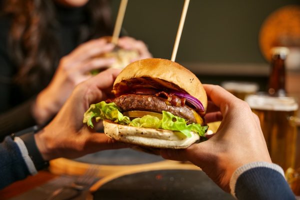 Burger in a pub